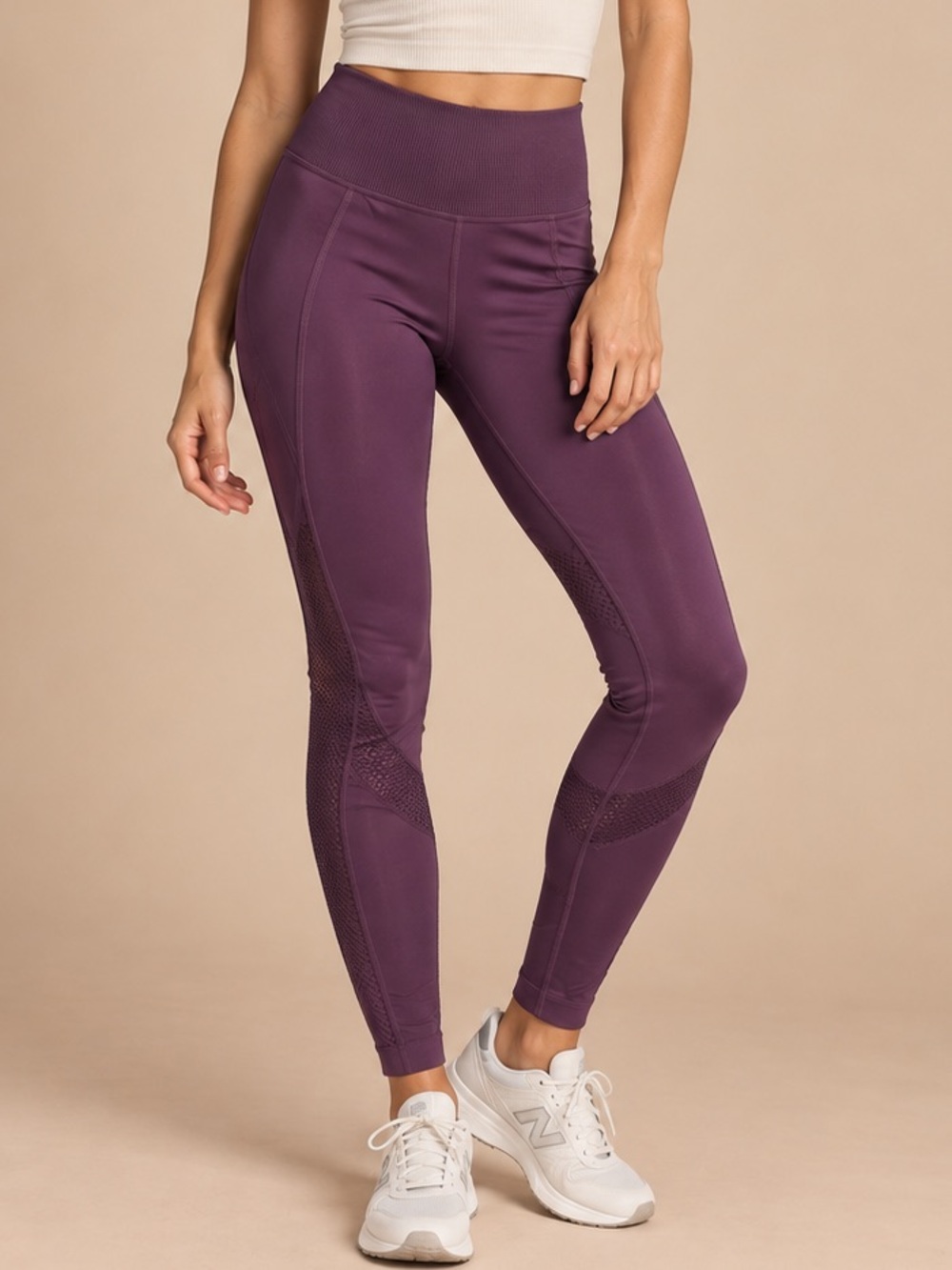 All in Motion Plum Purple High Rise Mesh Panel Leggings XL